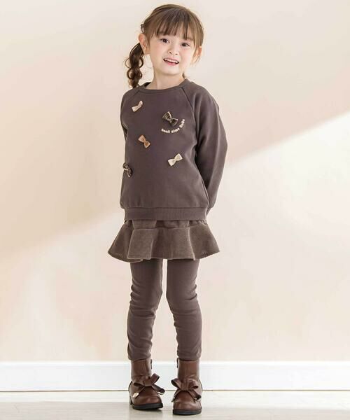 Noeil aime BeBe / ノイユ エーム べべ スウェット | 裏毛起毛リボン付きトレーナー(80~130cm) | 詳細1