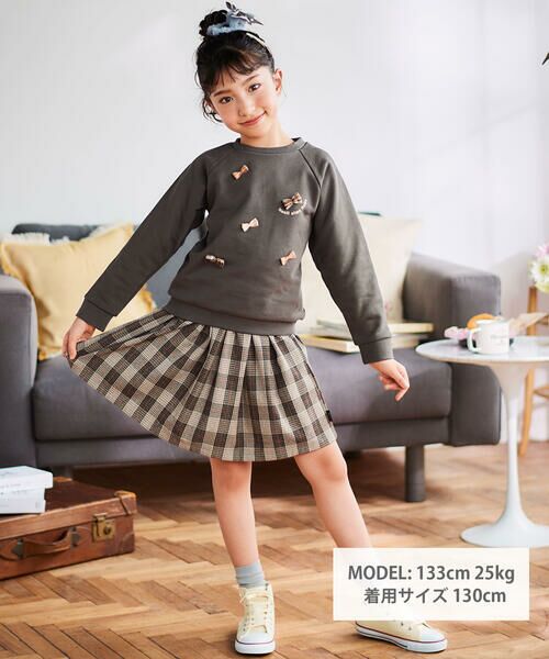 Noeil aime BeBe / ノイユ エーム べべ スウェット | 裏毛起毛リボン付きトレーナー(80~130cm) | 詳細3