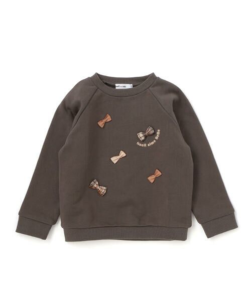 Noeil aime BeBe / ノイユ エーム べべ スウェット | 裏毛起毛リボン付きトレーナー(80~130cm) | 詳細6