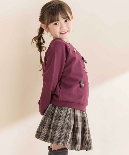 Noeil aime BeBe / ノイユ エーム べべ スウェット | 裏毛起毛リボン付きトレーナー(80~130cm) | 詳細9