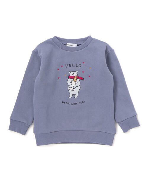 Noeil aime BeBe / ノイユ エーム べべ スウェット | 裏毛起毛クマプリントトレーナー(80~130cm) | 詳細3