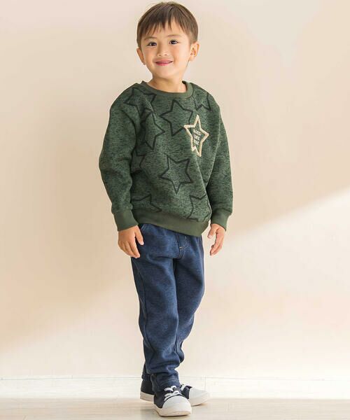 Noeil aime BeBe / ノイユ エーム べべ チノ・ワークパンツ | デニム風裏起毛スリムパンツ(80~130cm) | 詳細3