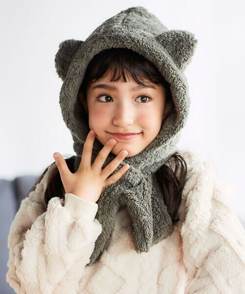 Noeil aime BeBe / ノイユ エーム べべ マフラー・ショール・スヌード・ストール | ボアフリースネコウサギフードマフラー | 詳細4