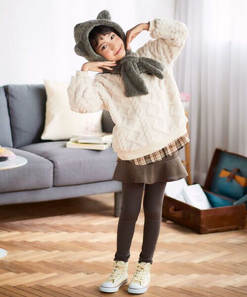 Noeil aime BeBe / ノイユ エーム べべ マフラー・ショール・スヌード・ストール | ボアフリースネコウサギフードマフラー | 詳細5