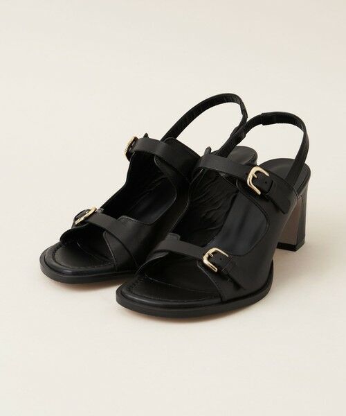 お値下げ[美品]Odette e Odile スタッズラインベルト サンダル 黒 お値下げ[美品]Odette e Odile スタッズラインベルト サンダル 黒 靴