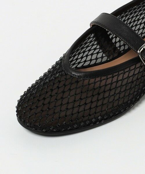 UNITEDARROWSベルベットビジューメリージェーンバレエシューズ黒23.5 UNITED ARROWS バレエシューズ パンプス ベルベット ビジュー