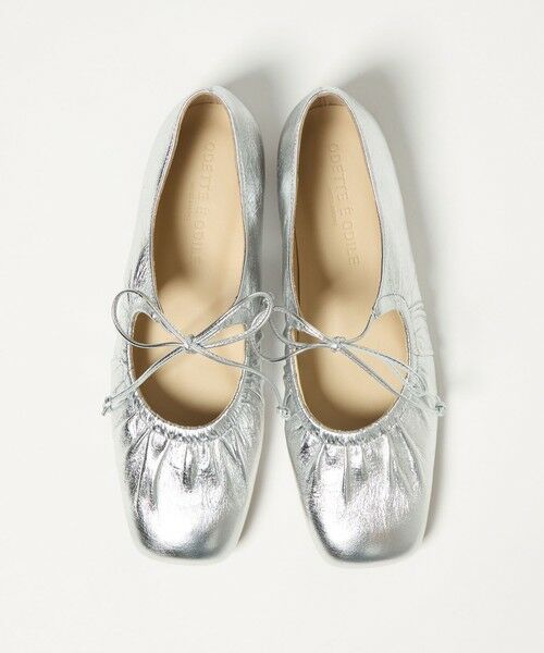 ODETTE E ODILE/オデット エ オディール ギャザートップバレエフラット10↑ SILVER 24cm ODETTE E ODILE/オデット エ オディール ギャザートップバレエフラット10↑ SILVER 24cm