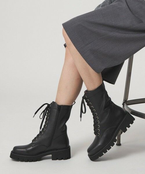 ODETTE E ODILE / オデット エ オディール ブーツ（ショート丈） | スクエアレースアップ ショートブーツ55↑ | 詳細2