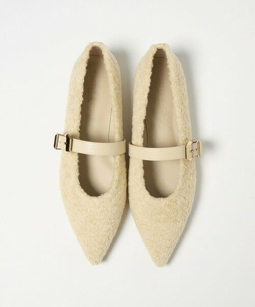 ODETTE E ODILE / オデット エ オディール フラットシューズ | ベルテッドシャギー フラット10↑(OFF WHITE)