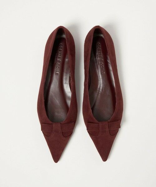 ODETTE E ODILE/オデット エ オディール ウィングリボンポインテッド フラット20↑ WINE 22.5cm