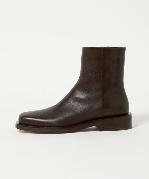 ODETTE E ODILE/オデット エ オディール スクエアマニッシュ ショートブーツ35↑ DK. BROWN 23.5cm ODETTE E ODILE/オデット エ オディール スクエアマニッシュ ショートブーツ35↑ DK. BROWN 23.5cm