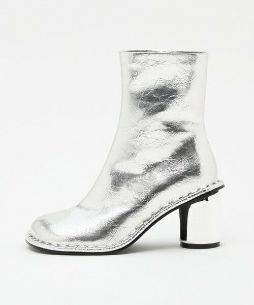 ODETTE E ODILE/オデット エ オディール <SY> オブリークスタッズピースショートブーツ70↑ SILVER 23cm ODETTE E ODILE/オデット エ オディール <SY> オブリークスタッズピースショートブーツ70↑ SILVER 23cm