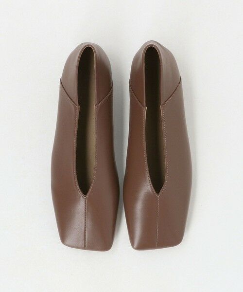 ODETTE E ODILE / オデット エ オディール フラットシューズ | オブリークスクエアトゥ フラット15↑（MD.BROWN）
