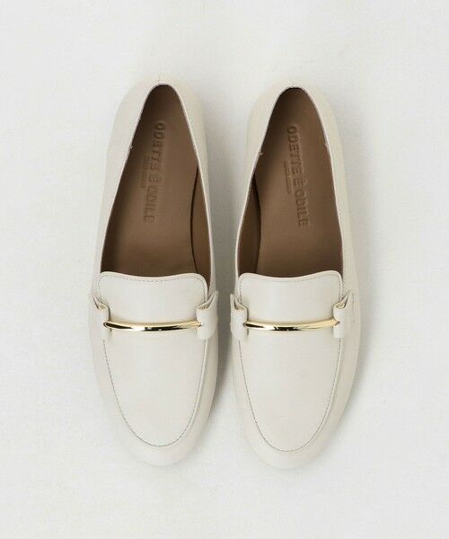 ODETTE E ODILE / オデット エ オディール フラットシューズ | メタルロッドローファー フラット10↑（OFF WHITE）