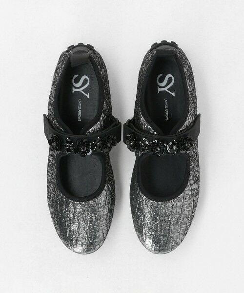 ODETTE E ODILE / オデット エ オディール フラットシューズ | <SY>フラワービジューベルクロメタリック フラット20↑(SILVER)