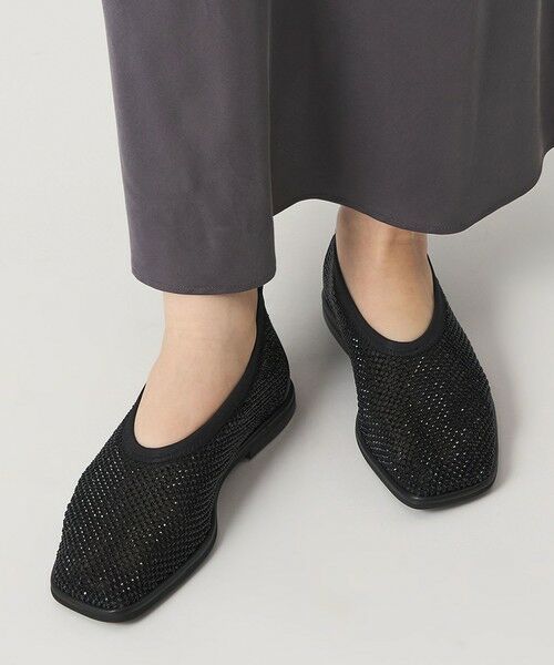 ODETTE E ODILE / オデット エ オディール フラットシューズ | スクエアビジューネット フラット10↑ | 詳細3