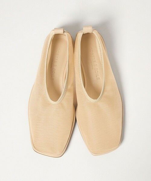 ODETTE E ODILE / オデット エ オディール フラットシューズ | スクエアソフトチュール フラット10↑(BEIGE)