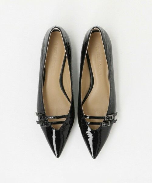 ODETTE E ODILE / オデット エ オディール フラットシューズ | ダブルベルトポインテッド フラット10↑(BLACK)