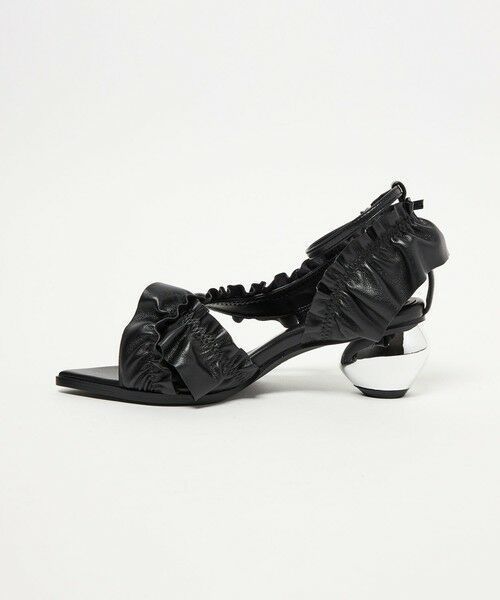 ODETTE E ODILE / オデット エ オディール サンダル | <SY> ポインテッドフリル サンダル50↑(BLACK)