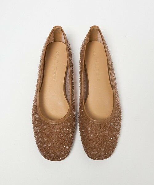 ODETTE E ODILE / オデット エ オディール フラットシューズ | クリアビジューチュール フラット10↑（MD.BROWN）