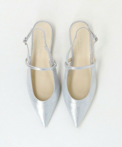 ODETTE E ODILE / オデット エ オディール フラットシューズ | ポインテッド ナロー ストラップ バックベルト フラット20↑（SILVER）
