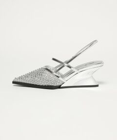 ODETTE E ODILE / オデット エ オディール サンダル | ＜SY＞ ポインテッド ビジュー ウェッジ バックベルト サンダル60↑