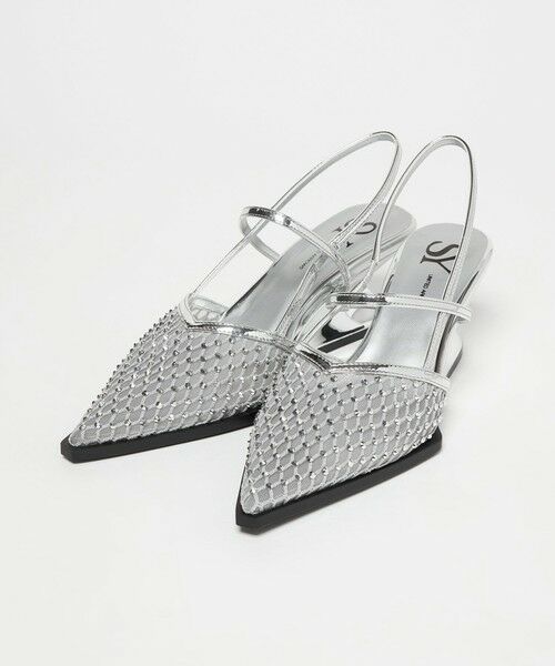 ODETTE E ODILE / オデット エ オディール サンダル | ＜SY＞ ポインテッド ビジュー ウェッジ バックベルト サンダル60↑ | 詳細1