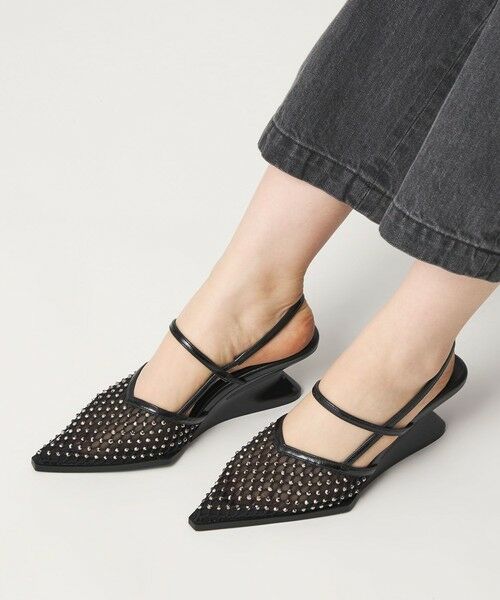 ODETTE E ODILE / オデット エ オディール サンダル | ＜SY＞ ポインテッド ビジュー ウェッジ バックベルト サンダル60↑ | 詳細13