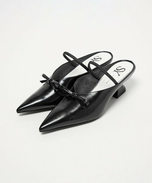 ODETTE E ODILE / オデット エ オディール サンダル | ＜SY＞ シェイプヒールリボンミュール サンダル50↑ | 詳細1