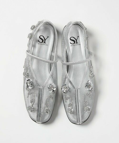 ODETTE E ODILE / オデット エ オディール フラットシューズ | ＜SY＞ フラワーメッシュチャイナ フラット20↑（SILVER）