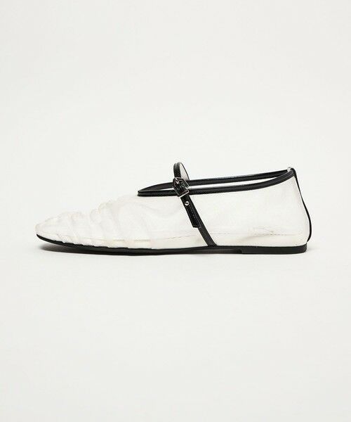 ODETTE E ODILE / オデット エ オディール フラットシューズ | ＜SY＞シースルーギャザーベルトフラット10↑（WHITE）