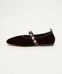 ODETTE E ODILE / オデット エ オディール フラットシューズ | ギャザードベルベット フラット10↑