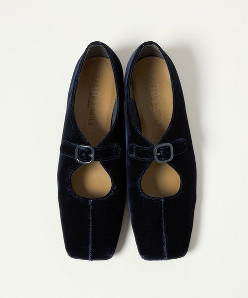 ODETTE E ODILE / オデット エ オディール フラットシューズ | スクエアセンターベルト フラット20↑(NAVY)