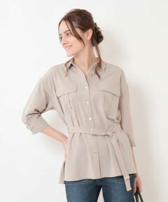 OFUON / オフオン シャツ・ブラウス | 【洗濯機で洗える】サファリブラウス