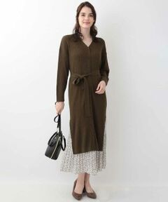 OFUON / オフオン ロング・マキシ丈ワンピース | 【洗える】ロングリブカーディガン×スカート　セットアップ