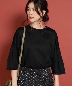 OFUON / オフオン カットソー | 【洗濯機で洗える】タックスリーブカットソー