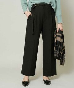 OFUON / オフオン その他パンツ | 【洗濯機で洗える】ベルト付きハイウエストワイドパンツ