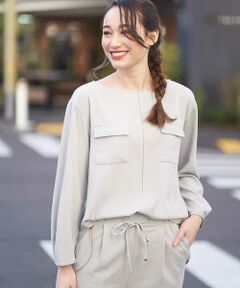 OFUON / オフオン カットソー | 【洗濯機で洗える】フラップポケットブラウス