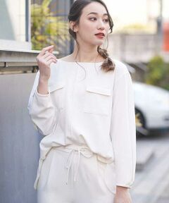 OFUON / オフオン カットソー | 【洗濯機で洗える】フラップポケットブラウス