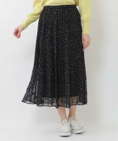 OFUON / オフオン ロング・マキシ丈スカート | 【洗える】星ジャガードプリーツスカート