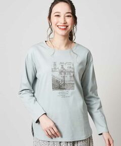 OFUON / オフオン カットソー | 【洗濯機で洗える】グラフィックプリントロンT