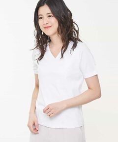 OFUON / オフオン カットソー | 【洗濯機で洗える】袖タックコットンTシャツ