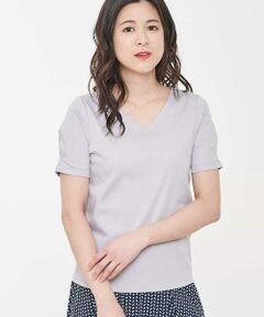 OFUON / オフオン カットソー | 【洗濯機で洗える】袖タックコットンTシャツ