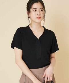 OFUON / オフオン ニット・セーター | 【洗濯機で洗える】ボウタイデザインニット