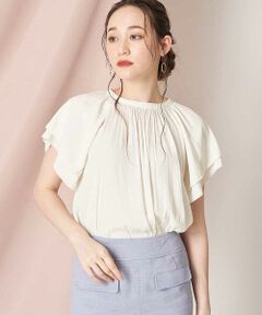 OFUON / オフオン シャツ・ブラウス | 【洗濯機で洗える】【二の腕カバー】フレアスリーブギャザーブラウス
