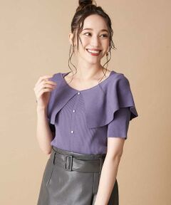 OFUON / オフオン ニット・セーター | 【洗える/前後2WAY】【秋まで着られる】フレアカラーデザインニット