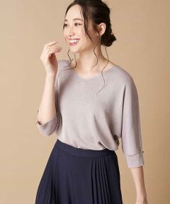 【WEB限定/洗える】【ロングシーズン対応】Vネックドルマンスリーブラメニット