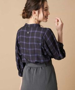 【洗濯機で洗える】【ロングシーズン対応】ウィンドウペンチェックブラウス