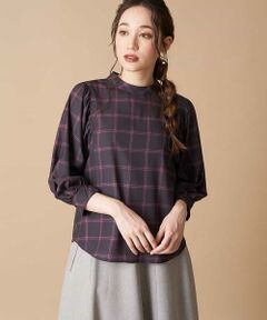 【洗濯機で洗える】【ロングシーズン対応】ウィンドウペンチェックブラウス