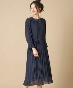 OFUON / オフオン ロング・マキシ丈ワンピース | 【洗える】クリスタルプリーツワンピース